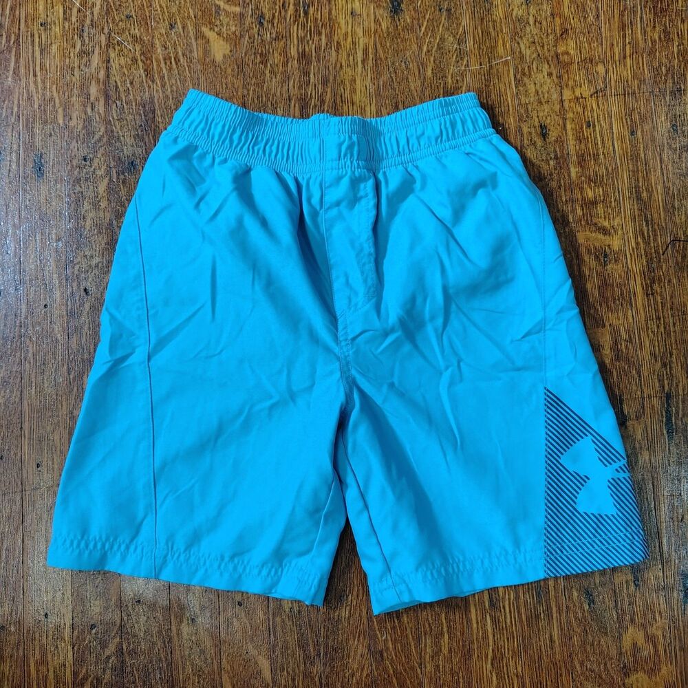 Under Armour Boys Light Blue Swimming Trunks Sz 5/T510